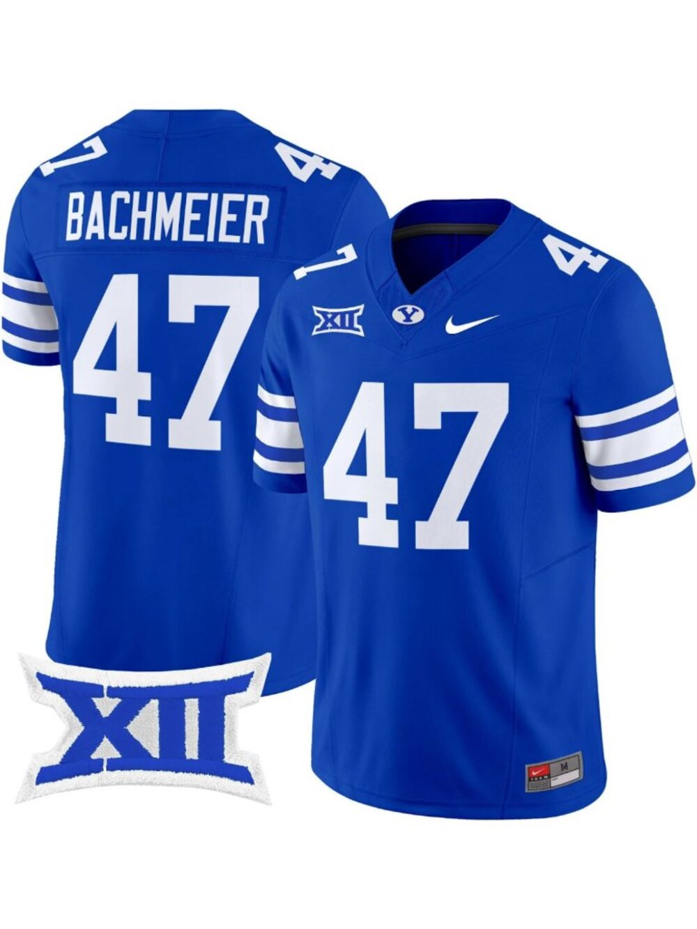 Bear Bachmeier Royal Jersey Vapor Stitched White